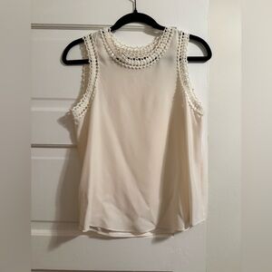 Elegant Ivory 100% Silk Sleeveless Blouse